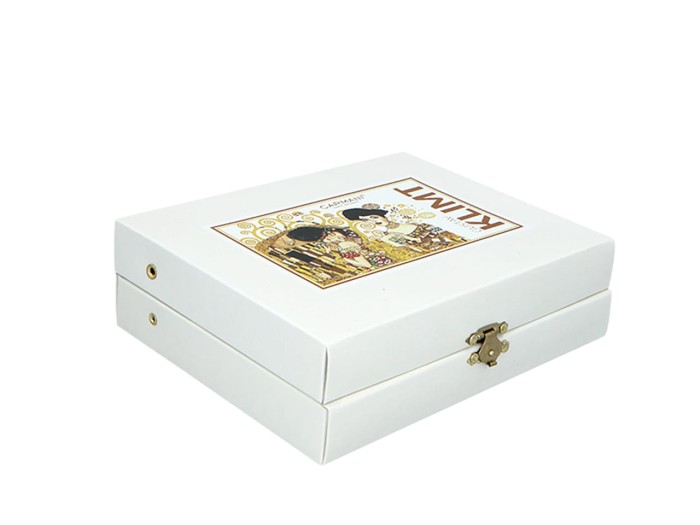 Carmani, komplet pozłacanych łyżeczek: 6x herbata + 1x cukier - GUSTAV KLIMT, mix