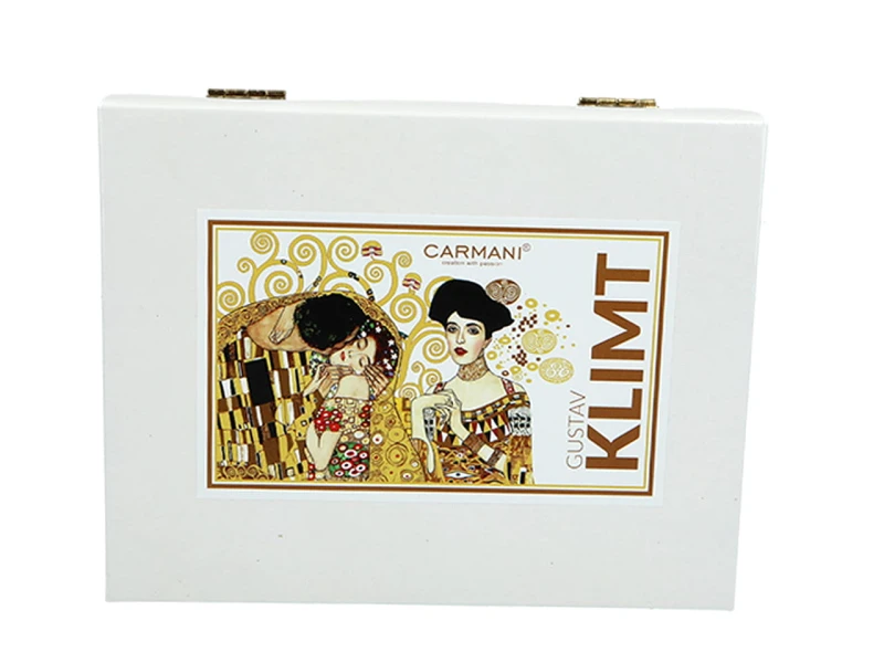 Carmani, komplet pozłacanych łyżeczek: 6x herbata + 1x cukier - GUSTAV KLIMT, mix