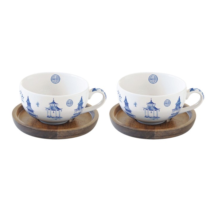 Easy Life/Nuova R2S, 2x filiżanka-espresso 120ml, akacjowe podstawki - PAGODA COLL.