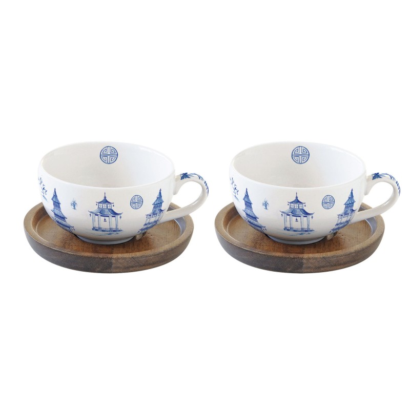 Easy Life/Nuova R2S, 2x filiżanka-espresso 120ml, akacjowe podstawki - PAGODA COLL.