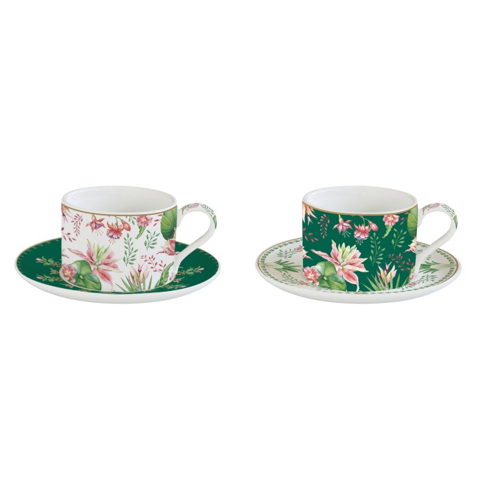 Easy Life/Nuova R2S, 2x filiżanka 240ml ze spodkami  - BOTANIC CHIC