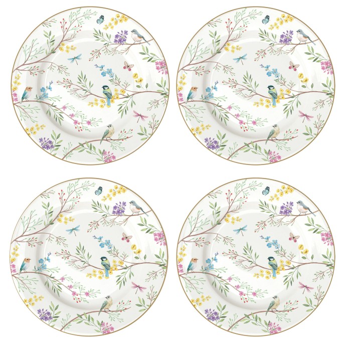 Easy Life/Nuova R2S, zestaw 4x talerz deserowy, 19 cm - BIRDS MELODY