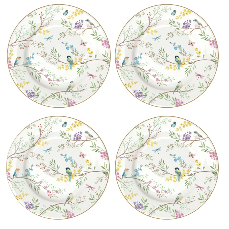 Easy Life/Nuova R2S, zestaw 4x talerz deserowy, 19 cm - BIRDS MELODY