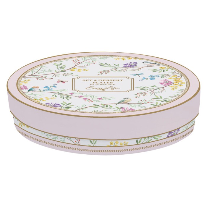 Easy Life/Nuova R2S, zestaw 4x talerz deserowy, 19 cm - BIRDS MELODY