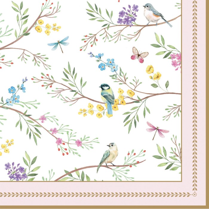 Easy Life/Nuova R2S, serwetki deserowe 33x33cm, 20szt./opak. - BIRDS MELODY
