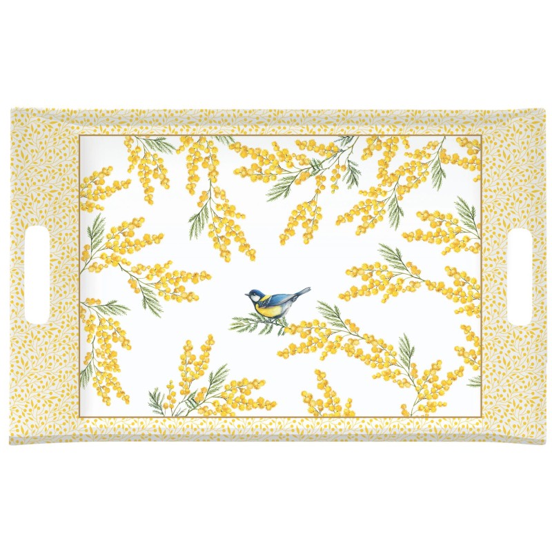 Easy Life/Nuova R2S, melaminowa taca z uchwytami 47x31cm  - MIMOZA i MODRASZKA
