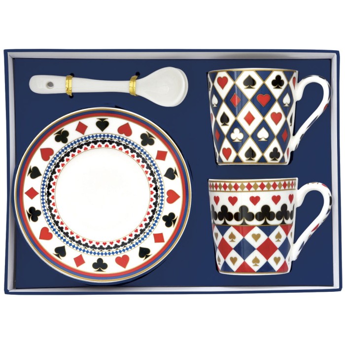 Easy Life/Nuova R2S, zestaw - 2x filiżanka-espresso 100ml, łyżeczki i spodeczki - CASINO ROYALE