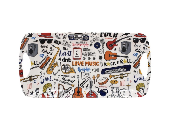 Lesser & Pavey, melaminowa taca średnia/podłużna 40x20cm - Love Music