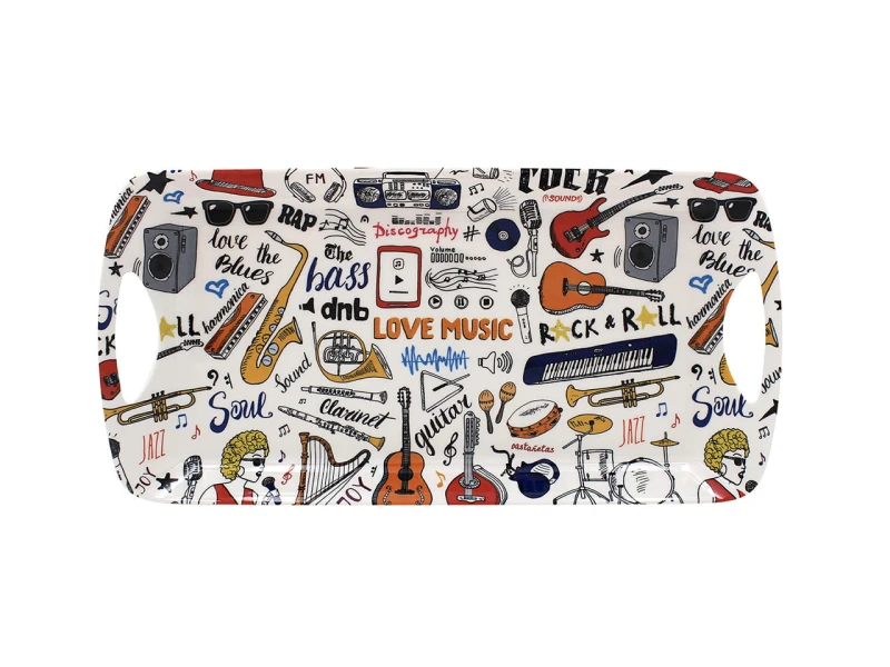 Lesser & Pavey, melaminowa taca średnia/podłużna 40x20cm - Love Music