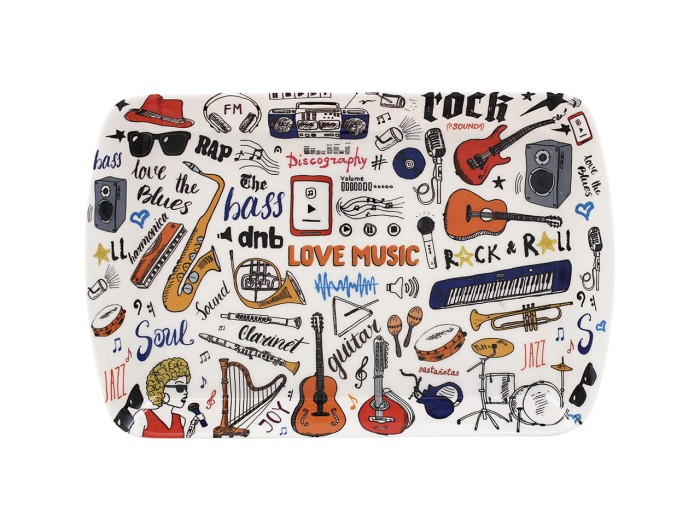 Lesser & Pavey, melaminowa taca mała ok. 20x15x3cm - Love Music