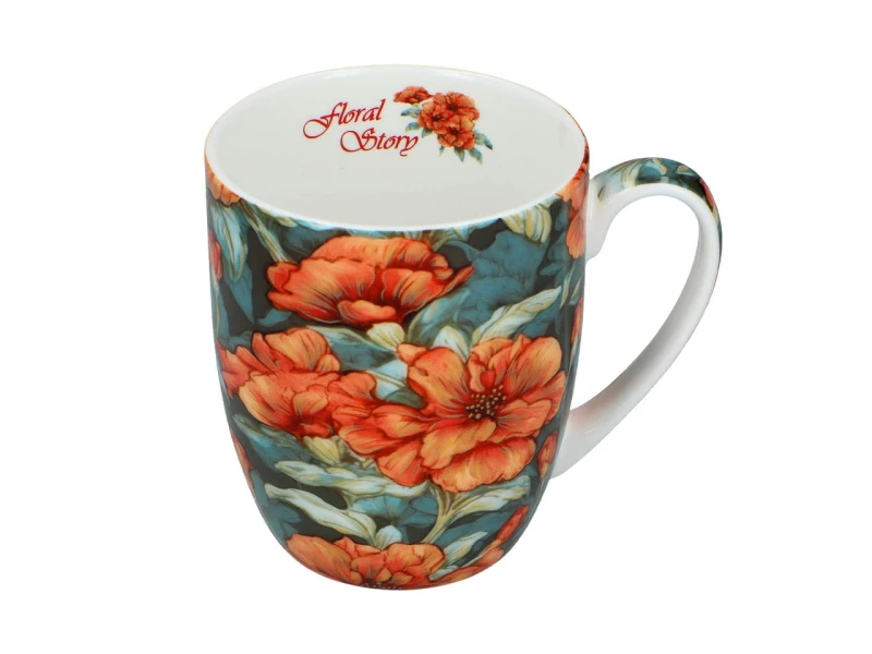 Carmani, kubek z porcelany t. Camio 380ml - KWIATY, wz. 1