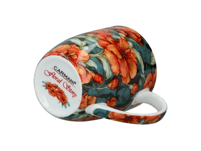 Carmani, kubek z porcelany t. Camio 380ml - KWIATY, wz. 1