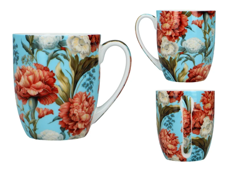 Carmani, kubek z porcelany t. Camio 380ml - KWIATY, wz. 3