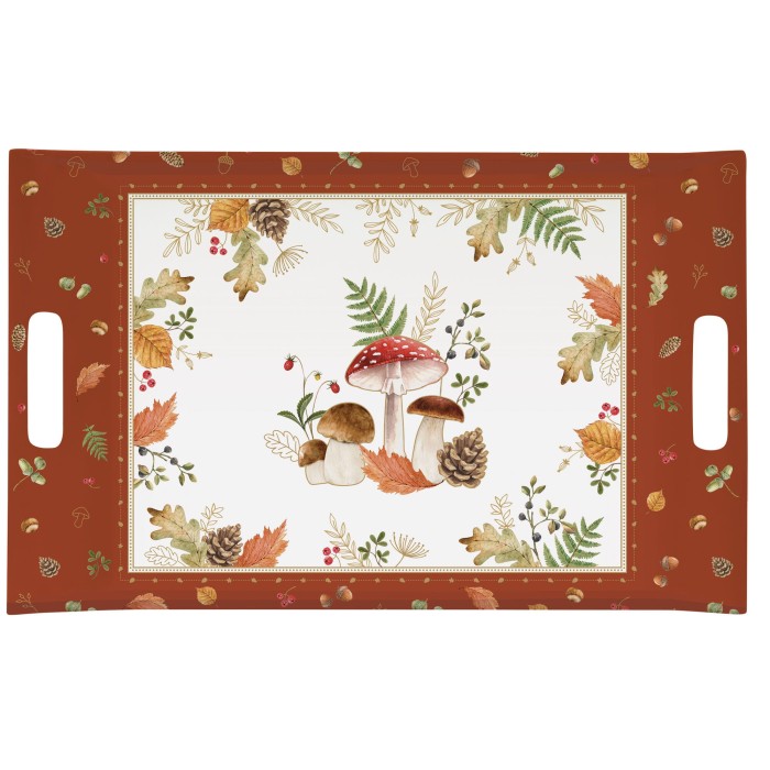 Easy Life/Nuova R2S, melaminowa taca z uchwytami 47x31cm - JESIENNE GRZYBKI