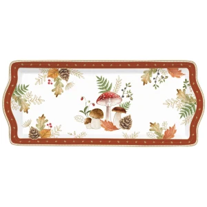 Easy Life/Nuova R2S, porcelanowa paterka 35x15cm - JESIENNE GRZYBKI