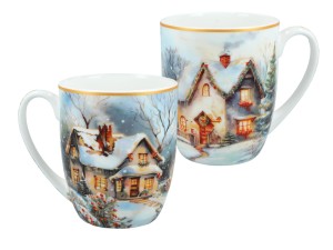 Carmani, kpl. 2 kubków świątecznych 380ml - MERRY CHRISTMAS/Zima wszędzie