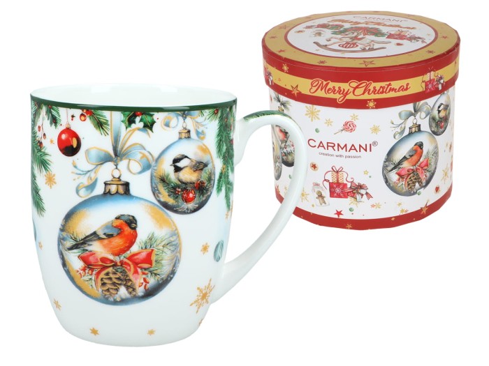 Carmani, kubek świąteczny 380ml  - MERRY CHRISTMAS/Świąteczne bombki