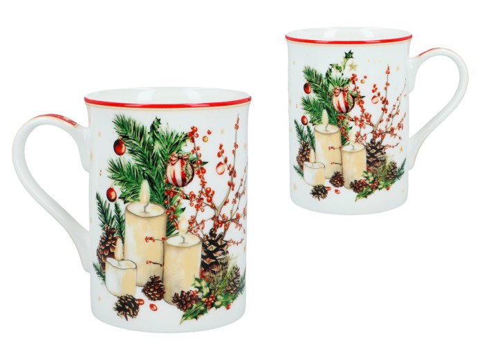 Carmani, kubek świąteczny 360ml t. Classic  - MERRY CHRISTMAS/Stroik świąteczny