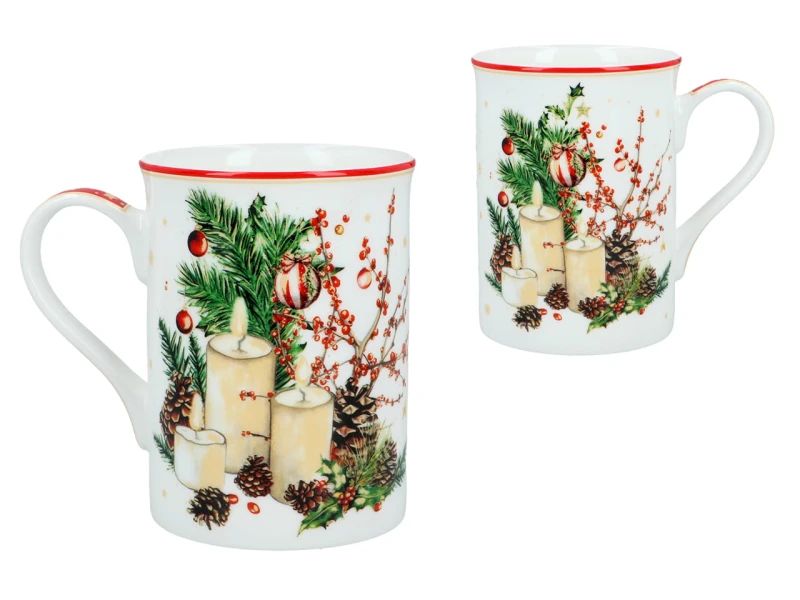 Carmani, kubek świąteczny 360ml t. Classic  - MERRY CHRISTMAS/Stroik świąteczny