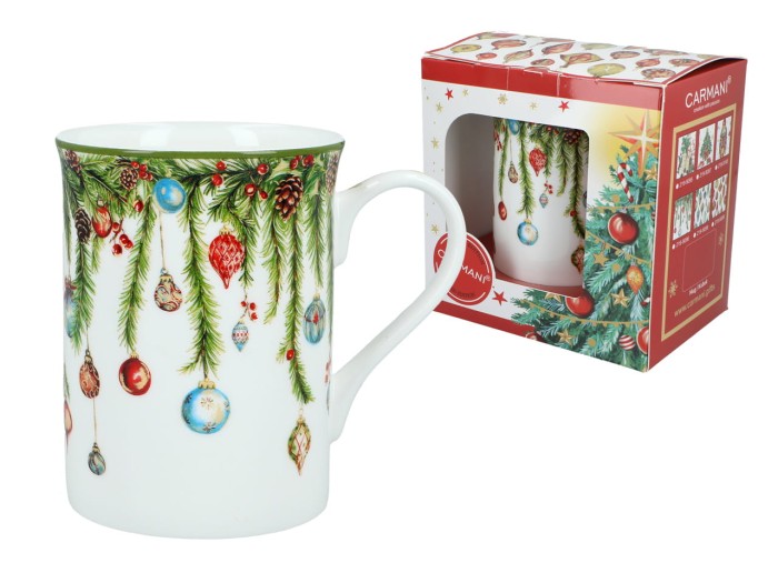 Carmani, kubek świąteczny 360ml t. Classic  - MERRY CHRISTMAS/Stroik świąteczny