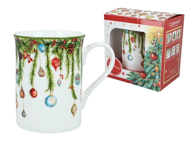 Carmani, kubek świąteczny 360ml t. Classic  - MERRY CHRISTMAS/Stroik świąteczny