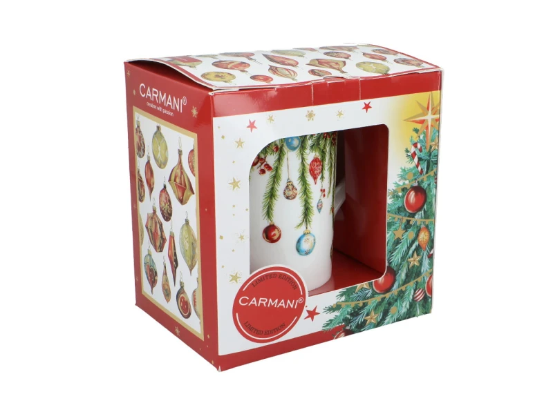 Carmani, kubek świąteczny 360ml t. Classic  - MERRY CHRISTMAS/Stroik świąteczny