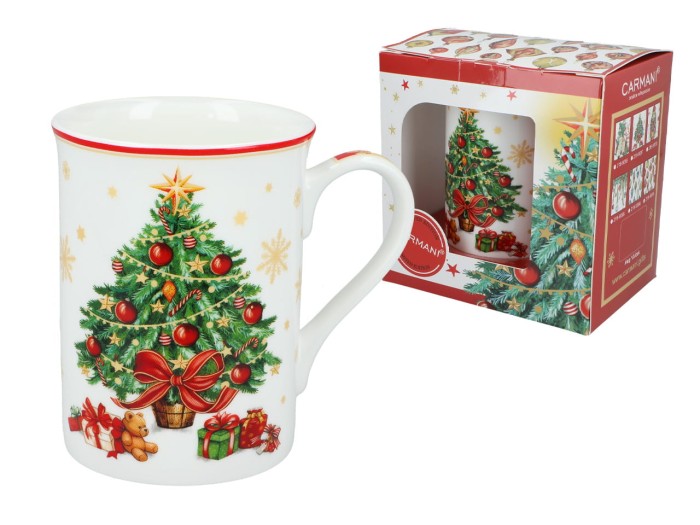 Carmani, kubek świąteczny 360ml t. Classic  - MERRY CHRISTMAS/Choinka