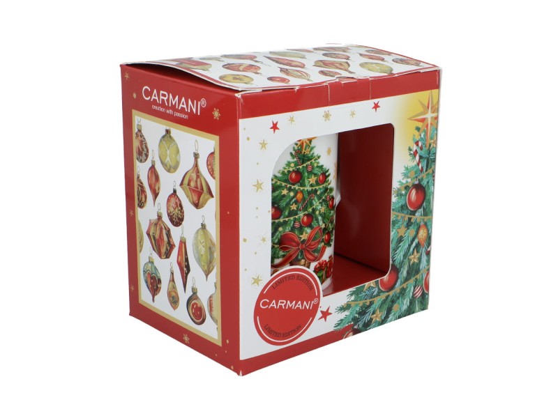 Carmani, kubek świąteczny 360ml t. Classic  - MERRY CHRISTMAS/Choinka