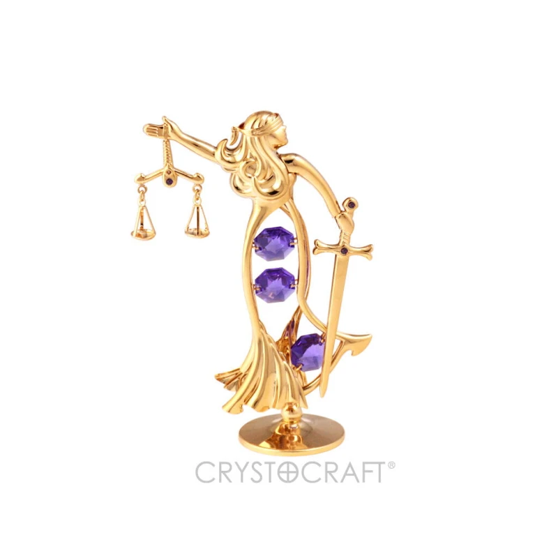 Crystocraft, miniaturka-figurka pozłacana Swarovski/TEMIDA SĘDZIA, 12cm