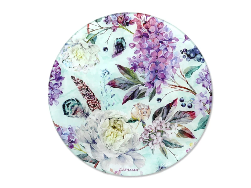Carmani, szklana deska 30cm - Kwiaty