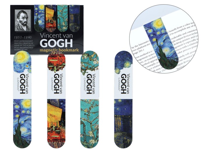 Carmani, kpl. 4 zakładek magnetycznych do książek - VAN GOGH