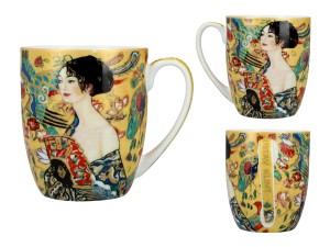 Carmani, porcelanowy kubek t. Camio 380ml - KLIMT/Dama z wachlarzem