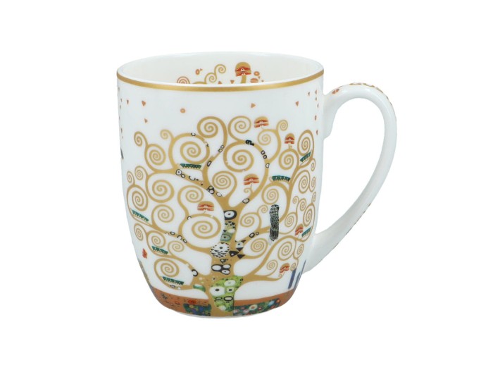 Carmani, porcelanowy kubek t. Camio 380ml - KLIMT/Drzewo życia, białe tło