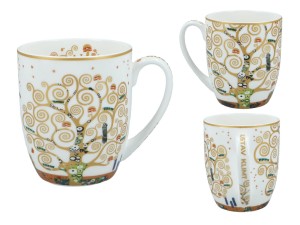 Carmani, porcelanowy kubek t. Camio 380ml - KLIMT/Drzewo życia, białe tło
