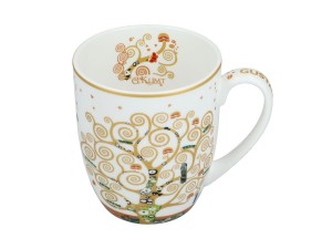 Carmani, porcelanowy kubek t. Camio 380ml - KLIMT/Drzewo życia, białe tło