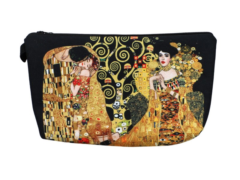 Carmani, kosmetyczka ok. 21x15cm - KLIMT/ Pocałunek i Adele, kolaż