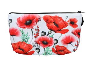 Carmani, kosmetyczka ok. 21x15cm - KWIATY, maki