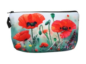 Carmani, kosmetyczka ok. 21x15cm - KWIATY, maki