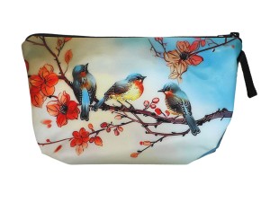 Carmani, kosmetyczka ok. 21x15cm - PTASZKI NA GAŁĄZCE