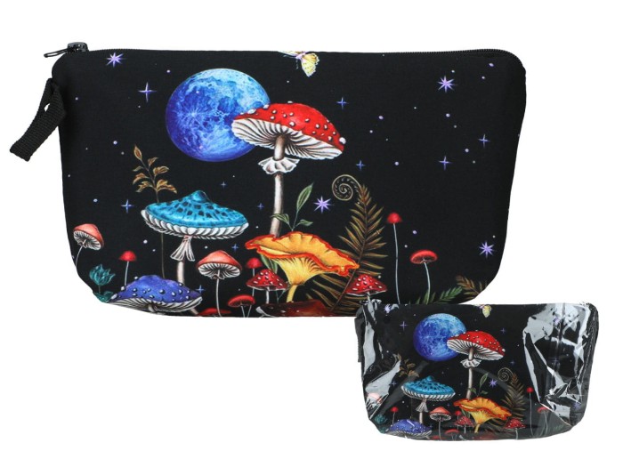 Carmani, kosmetyczka ok. 21x15cm - GRZYBY/GRZYBKI