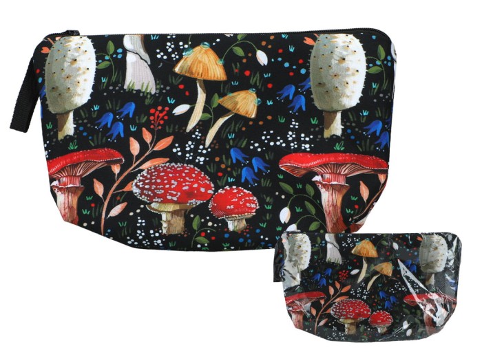 Carmani, kosmetyczka ok. 21x15cm - GRZYBY/GRZYBKI
