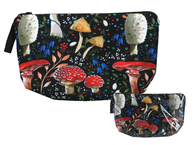 Carmani, kosmetyczka ok. 21x15cm - GRZYBY/GRZYBKI
