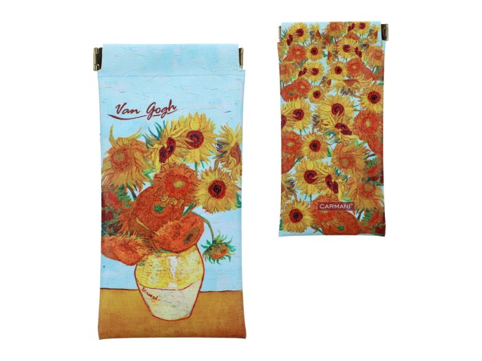Carmani, miękkie etui na okulary ok. 9x18cm - VAN GOGH/Słoneczniki