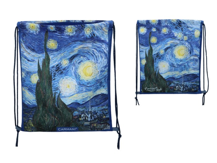 Carmani, worek na plecy 36x43cm - VAN GOGH/Gwiaździsta Noc