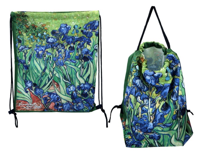 Carmani, worek na plecy 36x43cm - VAN GOGH/Irysy