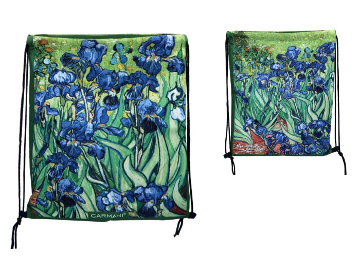 Carmani, worek na plecy 36x43cm - VAN GOGH/Irysy