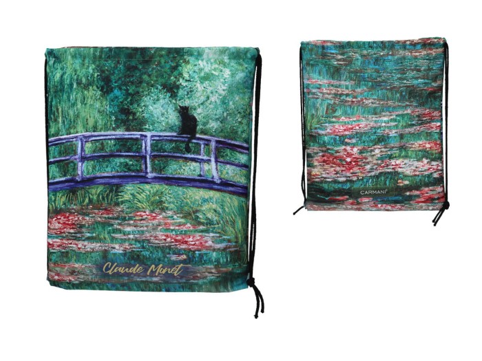 Carmani, worek na plecy 36x43cm - MONET/Most nad stawem