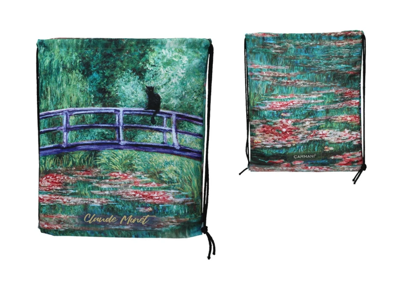 Carmani, worek na plecy 36x43cm - MONET/Most nad stawem