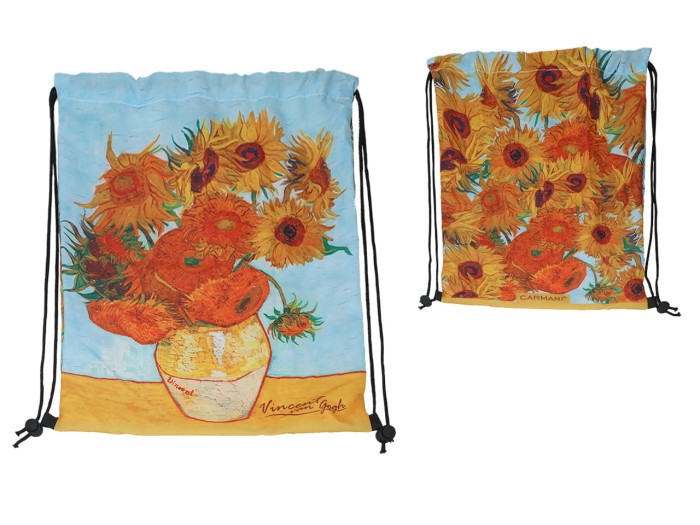 Carmani, worek na plecy 36x43cm - VAN GOGH/Słoneczniki