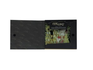 Carmani, szklana podkładka ok. 11,5x11,5cm - GUSTAV KLIMT/Pocałunek, czarne tło